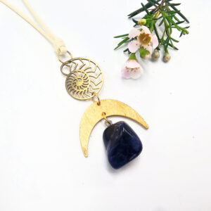 Geometric Crystal Necklace Ammonite Ocean