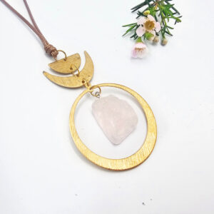 Geometric Crystal Necklace Rose Quartz Enchanted
