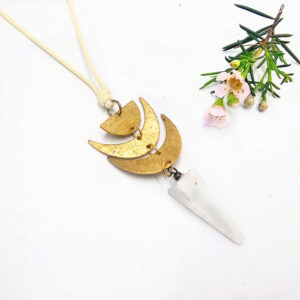 Geometric Crystal Necklace Selenite Light