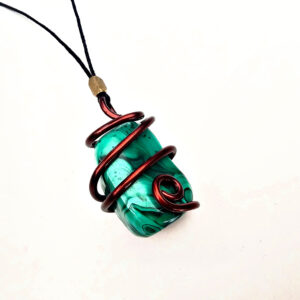 Green Malachite Copper Wrap Necklace