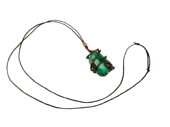 Green Malachite Copper Wrap Necklace Green Malachite Copper Wrap Necklace - Image 2