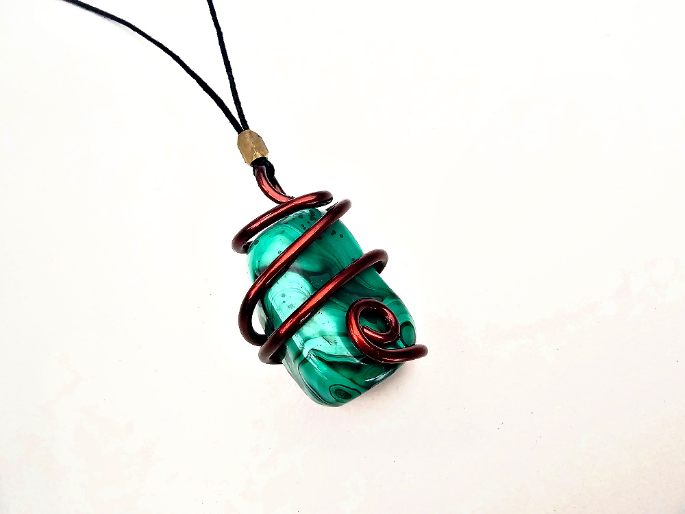 Green Malachite Copper Wrap Necklace Green Malachite Copper Wrap Necklace