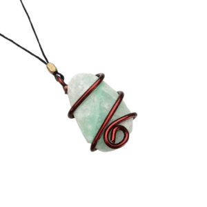 Green Moonstone Rough Copper Wrap Necklace