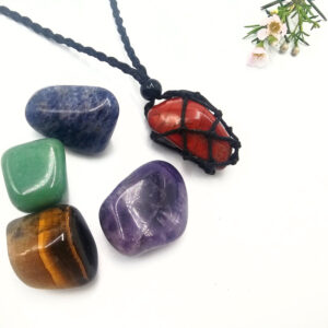 Interchangeable Macramé Necklace - 5 Stone Energy Set