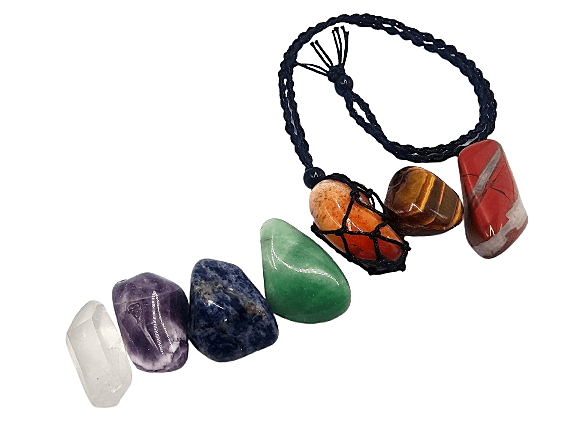Interchangeable Macramé Necklace - Chakra Energy Set Interchangeable Macramé Necklace