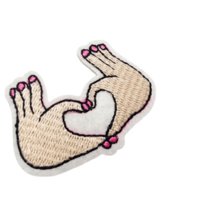 Iron on Patch - Love Hands (5.5cm)