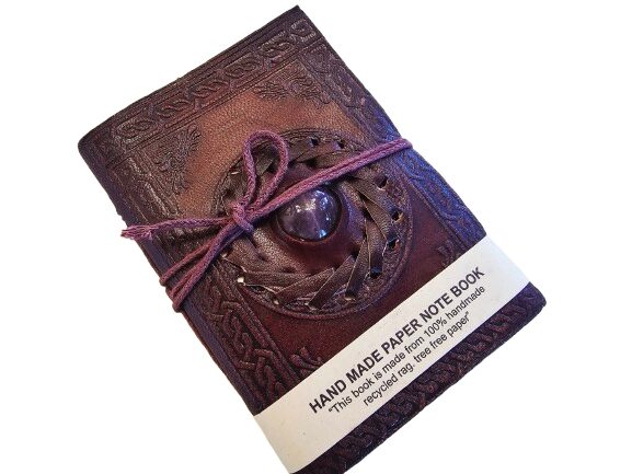 *Leather Crystal Journal – Amethyst (12x8cm) *Leather Crystal Journal – Amethyst (12x8cm)