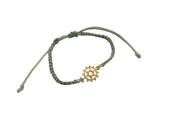 Macrame Chakra Bracelet - Heart Green Macrame Chakra Bracelet - Heart Green