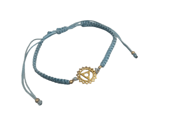 Macrame Chakra Bracelet - Throat Blue Macrame Chakra Bracelet - Throat Blue