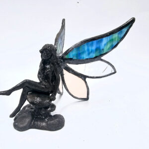 Magical Stained Glass Sitting Mushroom Fairy