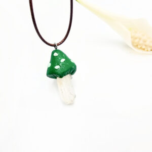 Mushroom Crystal Necklace A - Enchanted Forest