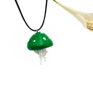 Mushroom Crystal Necklace B - Whimsical Forest Treasure