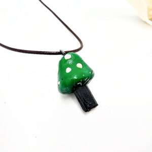 Mushroom Crystal Necklace C - Woodland Spirit Charm
