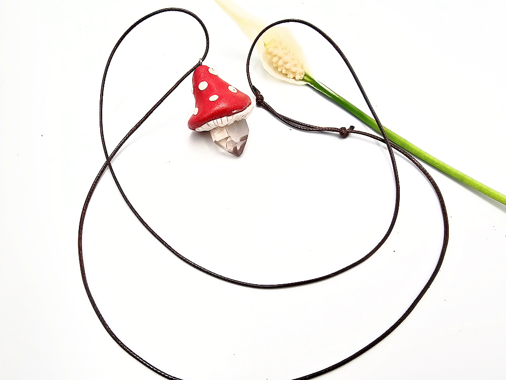 Mushroom Crystal Necklace H - Crimson Forest Sprout Mushroom Crystal Necklace H - Crimson Forest Sprout - Image 2