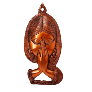 Namaste' Welcome Sign - Metal  Bronze (28cm)