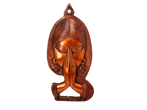 Namaste' Welcome Sign - Metal Bronze (28cm) Namaste' Welcome Sign - Metal Bronze (28cm)
