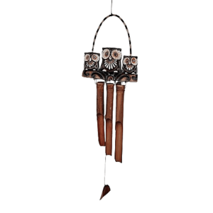 Bamboo Wind Chime Owls (60cm)