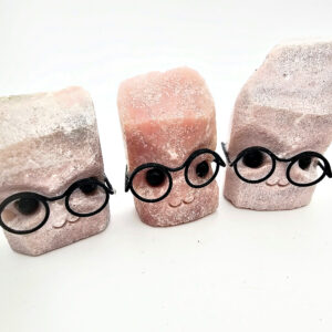 Pink Opal Cute Face with Glasses