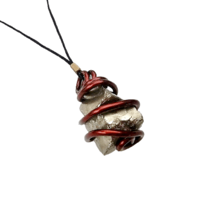 Pyrite Double Cube Copper Wrap Necklace