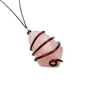 Rose Quartz Copper Wrap Necklace