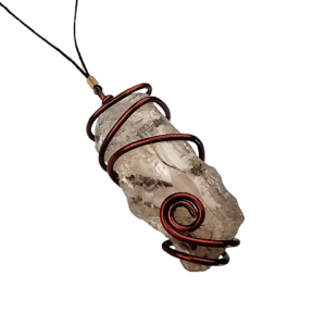 Smoky Quartz Rough Copper Wrap Necklace