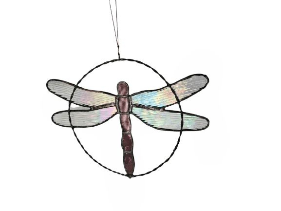 Stained Glass Purple Dragonfly (20cm) Stained Glass Purple Dragonfly (20cm)