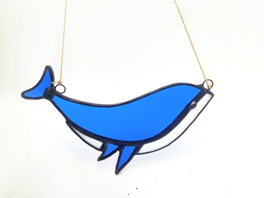 Stained Glass Whale Ocean Light Ornament Stained Glass Whale Ocean Light Ornament