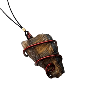 Tigers Eye Rough Copper Wrap Necklace