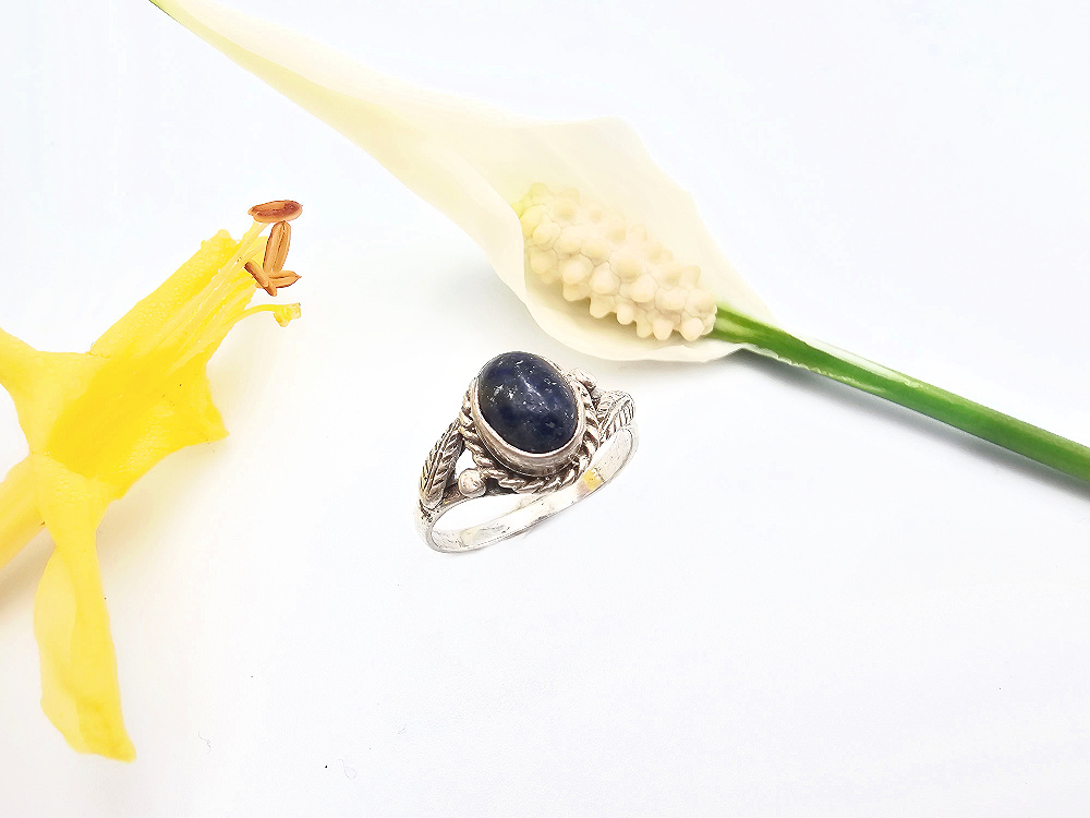 Victorian Charm Ring - Lapis Lazuli (925 Silver) M Victorian Charm Ring - Lapis Lazuli (925 Silver) M