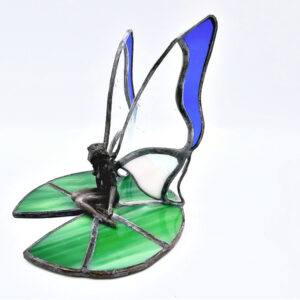 Blue Stained Glass Lilly Fairy