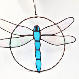 Stained Glass Blue Dragonfly (20cm)