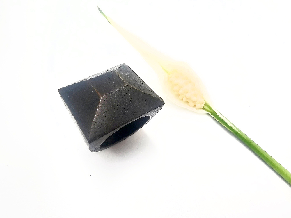 Wooden Ring Square Black Tone Wooden Ring Square Black Tone