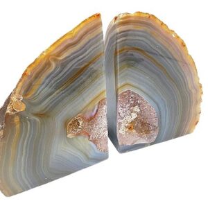 Agate Geode Book Ends (Natural) A (1.6kg)