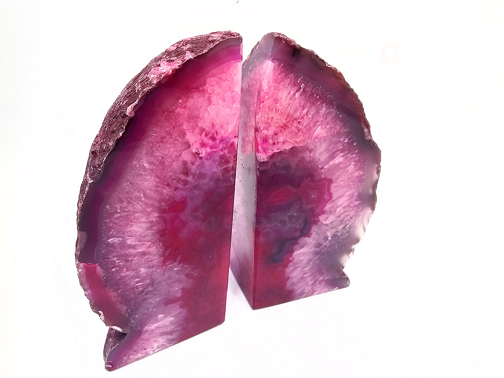 Agate Geode Book Ends (Pink) B 1.88kg Agate Geode Book Ends (Pink) B 1.88kg
