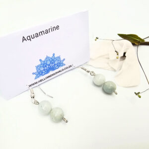 Hello Indigo Halo Online Store Aquamarine Beaded Dangle Earrings
