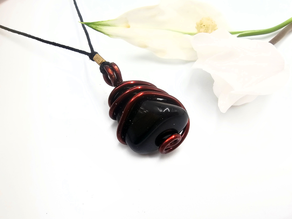 Black Tourmaline Copper Wrap Necklace Black Tourmaline Copper Wrap Necklace
