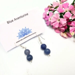 Hello Indigo Halo Online Store Blue Aventurine Beaded Dangle Earrings