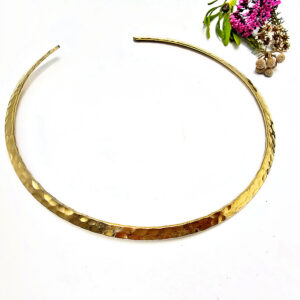 Brass Chocker Necklace Hammered Thin