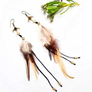 Brass Feather Earrings