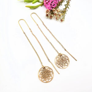 Hello Indigo Halo Online Store Chain Earrings Mandala