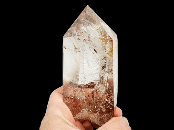 Clear Quartz Semi Polished Point B (520g) Hematoid Inclusions Clear Quartz Semi Polished Point B (520g) Hematoid Inclusions