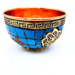 Copper Blue Mandalas Alter Bowl