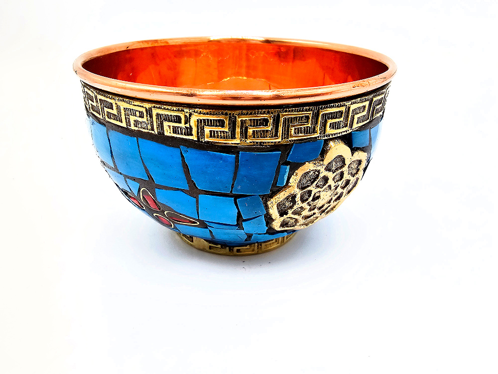 Copper Blue Mandalas Alter Bowl (8cm) Copper Blue Mandalas Alter Bowl