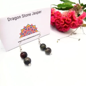 Dragon Stone Jasper Beaded Dangle Earrings