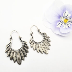 Bohemian Feather Earrings (W/Brass)