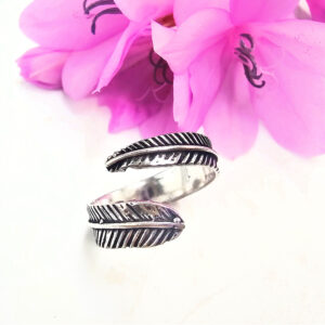 NEW Feather Wrap Ring (W/Brass)