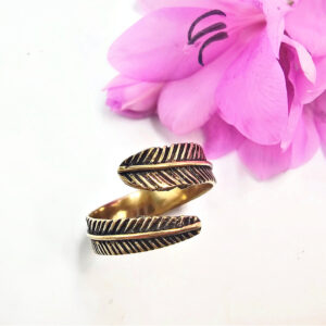 NEW Feather Wrap Ring (Brass)