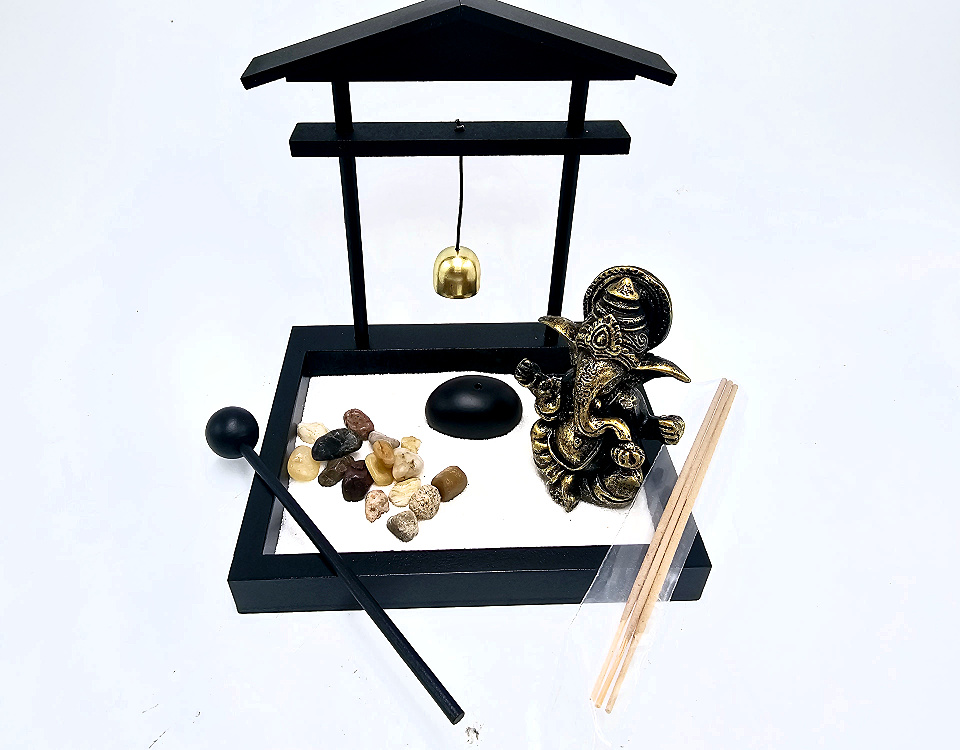 Ganesha Zen Garden with Bell (14cm) Ganesha Zen Garden with Bell (14cm)