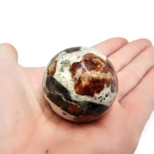 Garnet In Limestone Sphere (13cm Circumference)