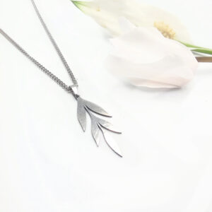 Geometric Crystal Necklace Leaf Drops